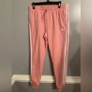 adidas Pink Track Pants with White Three Stripes